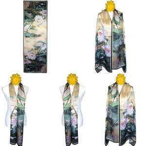 NWT Genuine 100% Mulberry Silk Satin Scarf 21"x66" Long Rectangle Shawl 53151